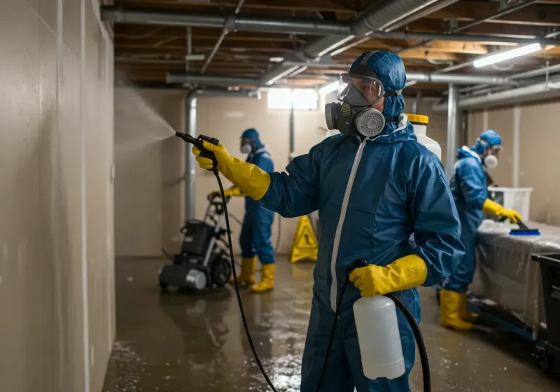 Basement Sanitization and Antimicrobial Treatment process in Culver, IN