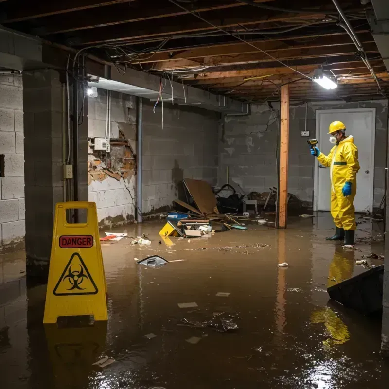 Flooded Basement Electrical Hazard in Culver, IN Property