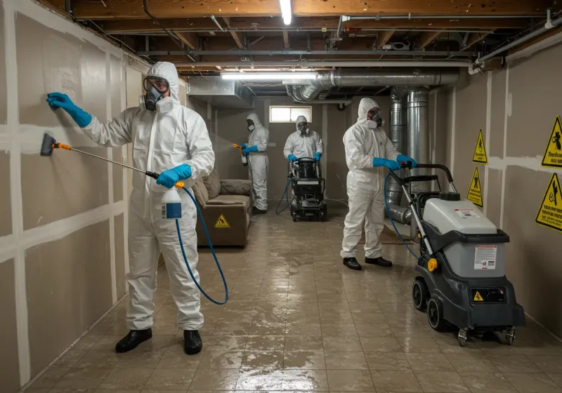 Basement Moisture Removal and Structural Drying process in Culver, IN